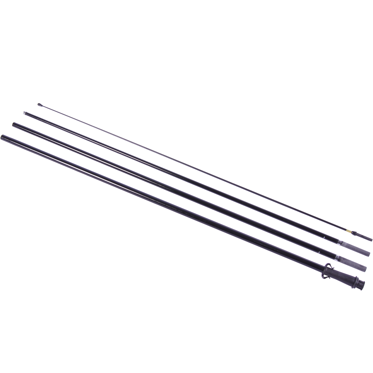 Mastset Drop Straight Large von ENTDECKER, bestehend aus vier schwarzen Stangen.