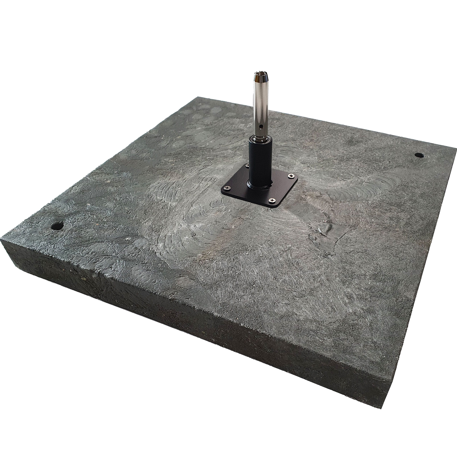 Bodenplatte von Easyflag, 11,5 kg, grau, mit Aufschraubfuß in der Mitte.