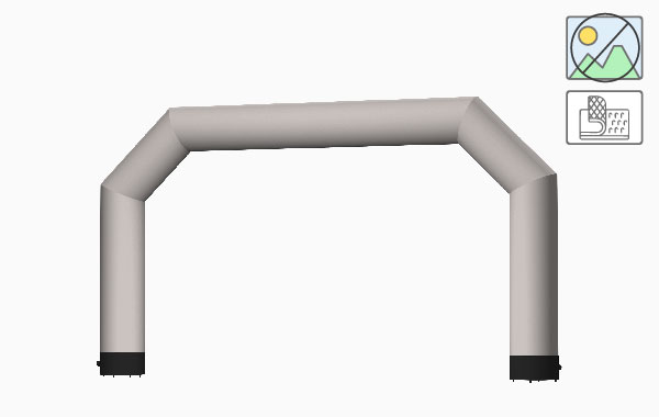 Vento Torbogen in mittlerem hellgrau, unbedruckt, mit Klettverschluss, gebogenes Design.