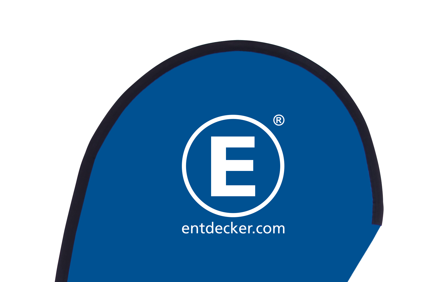 Schwarzes Mastband von Easyflag Pro mit dem Logo von ENTDECKER.