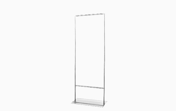 Easymag Farbe Hardware 60X160 Weiß in Schwarz, freistehender Rahmen ohne Inhalt.