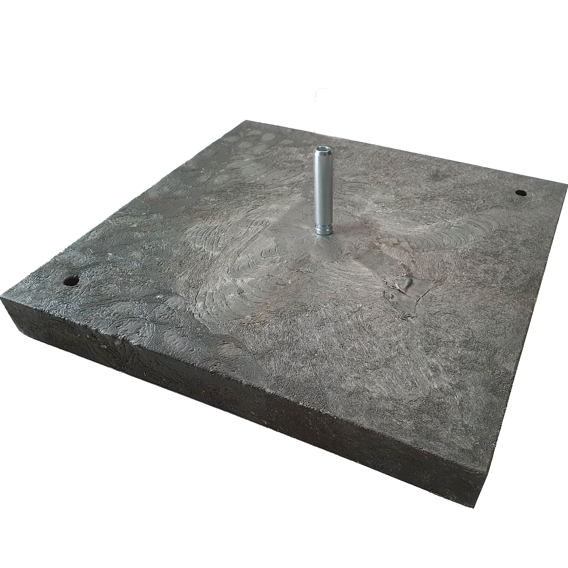 Bodenplatte von Easyflag, 11,5 kg, grau, mit zentralem Pin zur Befestigung.