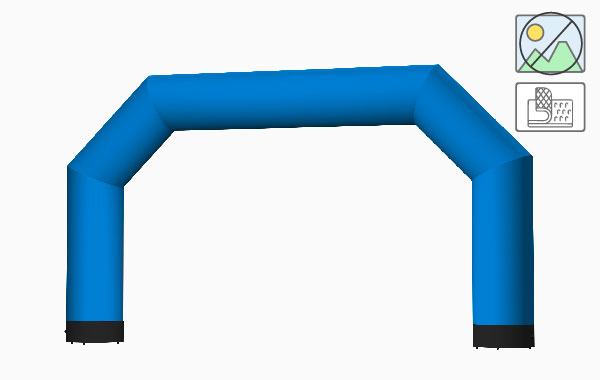 Vento Torbogen in der Farbe Large Hell Blau, unbedruckt, mit Klettverschluss.