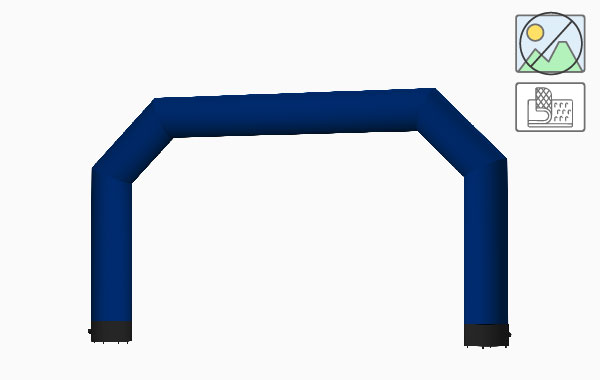 Vento Torbogen in der Farbe Medium Blau, unbedruckt, mit Klettverschluss.