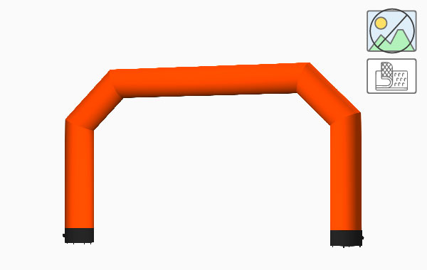 Vento Torbogen in der Farbe Medium Orange, unbedruckt, mit Klettverschluss.