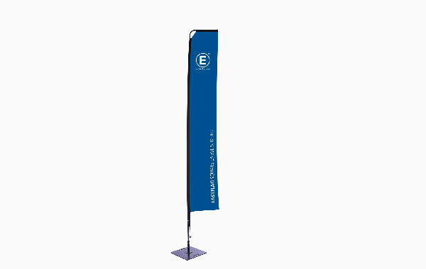 Fahne 'Easyflag Pro' in quadratischer Form, Größe Large 55, blau mit Logo.