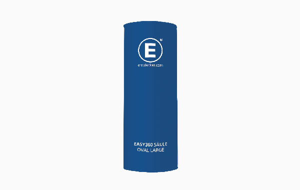 Produkt 'Easy 360 Ausführung Set Einzelne Säule' in blauer Farbe, ovaler Form, mit dem Logo von ENTDECKER.
