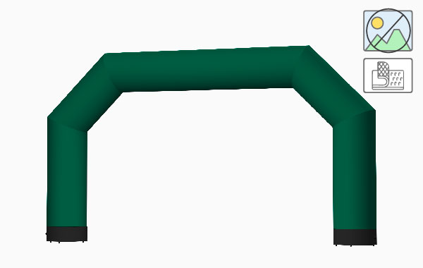 Grüner Torbogen in der Größe Large, unbedruckt, mit Klettverschluss.