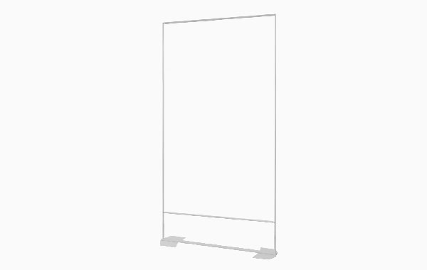 Easymag Farbe Hardware 100X200 Wing in Weiß, freistehender Rahmen ohne Beschriftung.