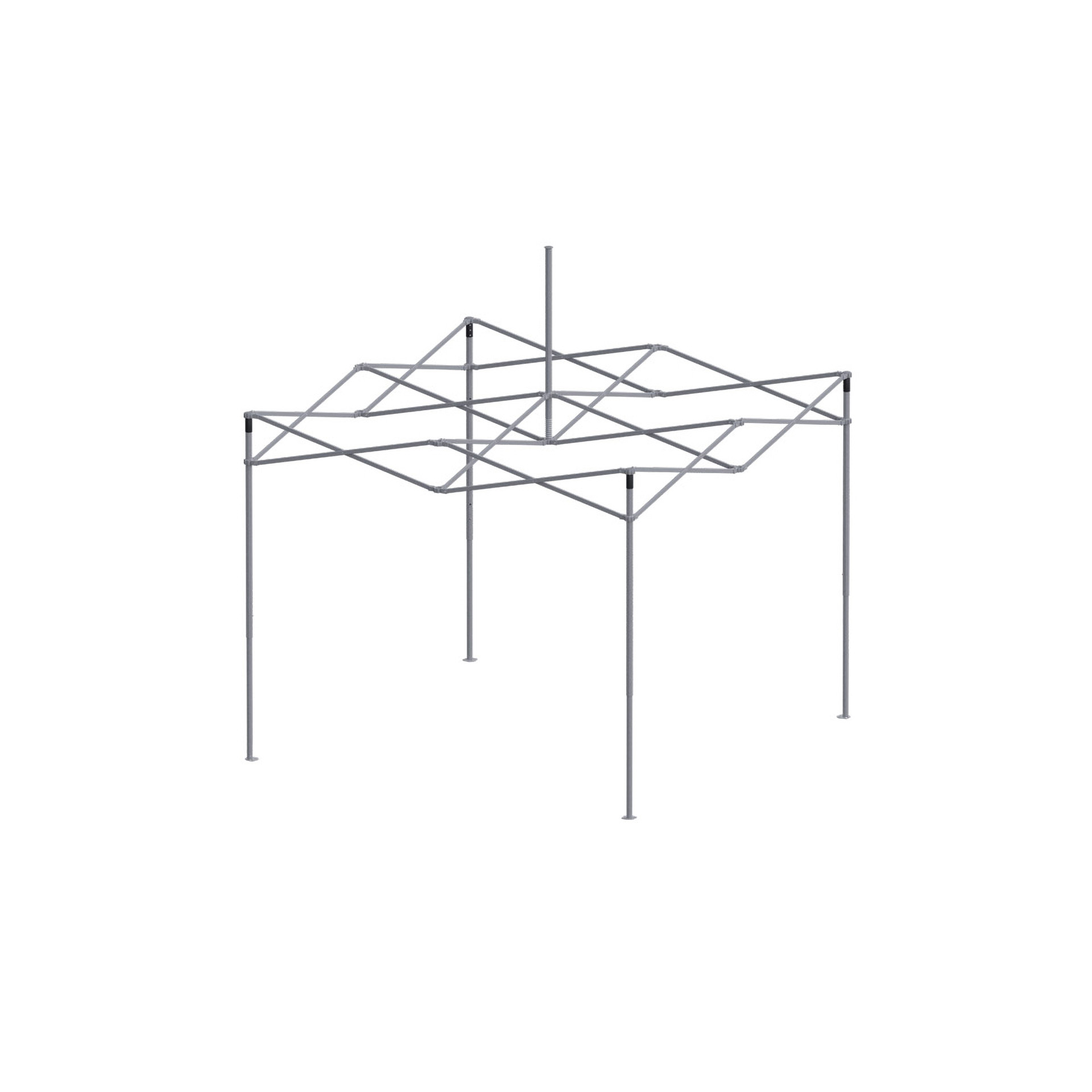 Faltzelt Octa Pro 3x6 mit einem stabilen, faltbaren Gestell in Schwarz.