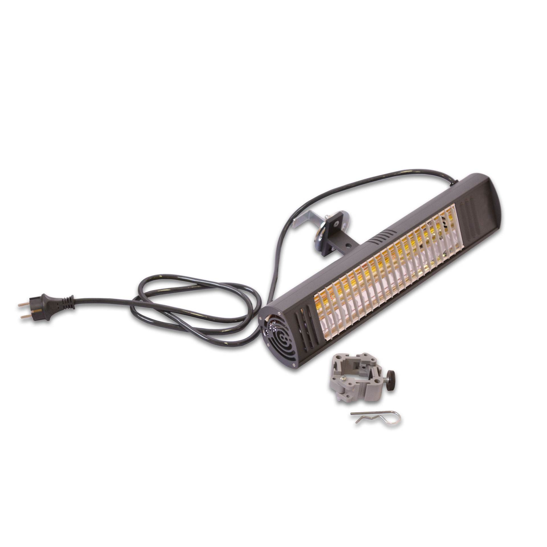 Heizstrahler für Sonnenschirm, mit Kabel und Montageset.