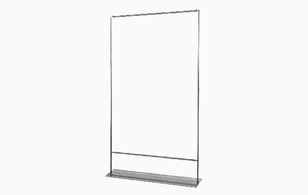 Easymag Farbe Hardware 100X200 Classic in Silber, freistehender Rahmen ohne Beschriftung.