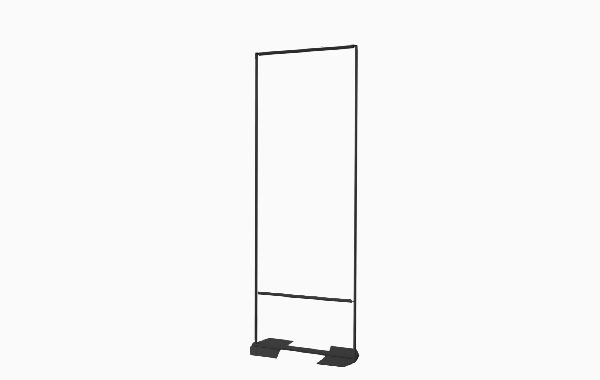 Easymag Farbe Hardware 60X160 Wing in Schwarz, freistehender Rahmen ohne Inhalt.