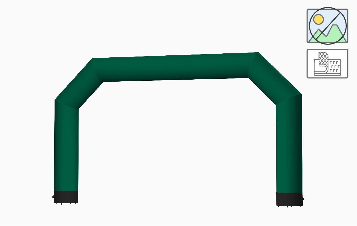 Vento Torbogen in der Farbe Medium grün, unbedruckt, mit Klettverschluss, gebogene Form.
