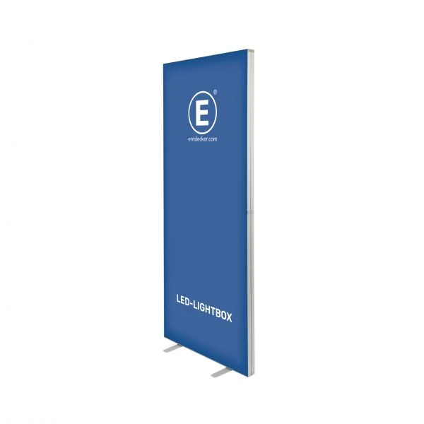 LED Lightbox von ENTDECKER in blauer Farbe mit dem Text 'LED-LIGHTBOX' und Logo.