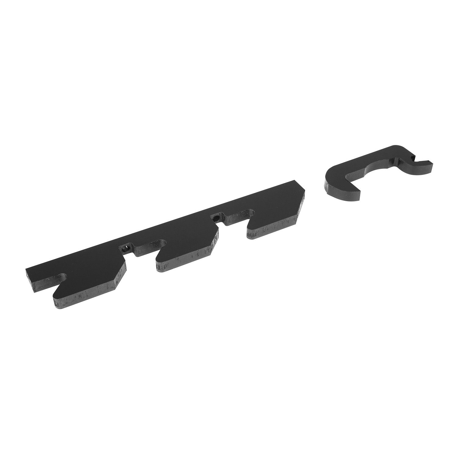 Wandhaken mit Schloss von ENTDECKER, schwarz, aus Metall, mit mehreren Haken und einem Schloss.