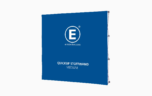 Quickup Stoffwand in blauer Farbe, Produkt von ENTDECKER, Modell MEDIUM.
