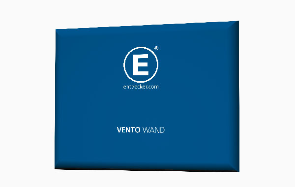 Produktverpackung des Ventowand Ausführung Sets von ENTDECKER, in Blau mit Logo und Produktbezeichnung.