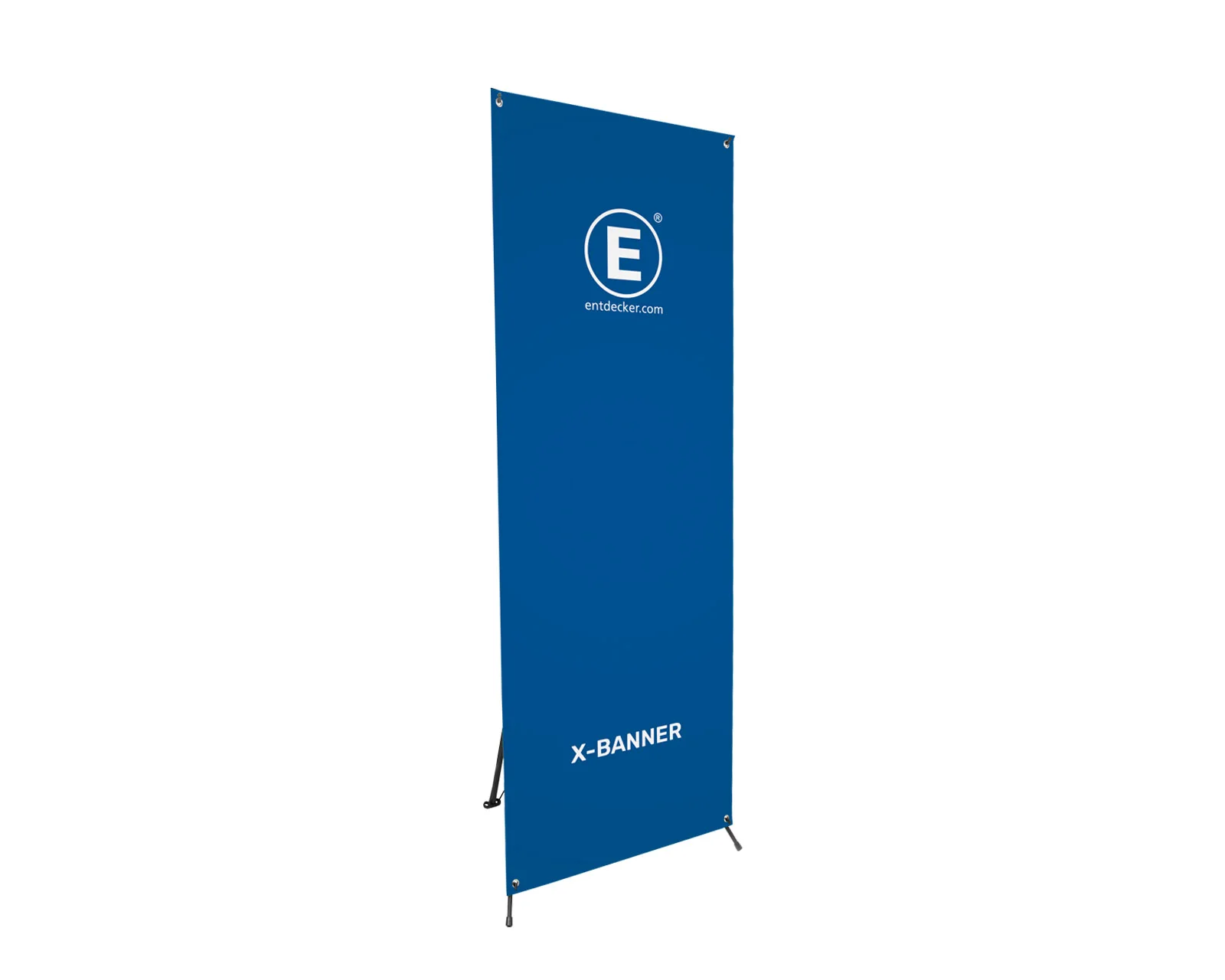 X-Banner von ENTDECKER in Blau mit Logo und Produktbezeichnung.