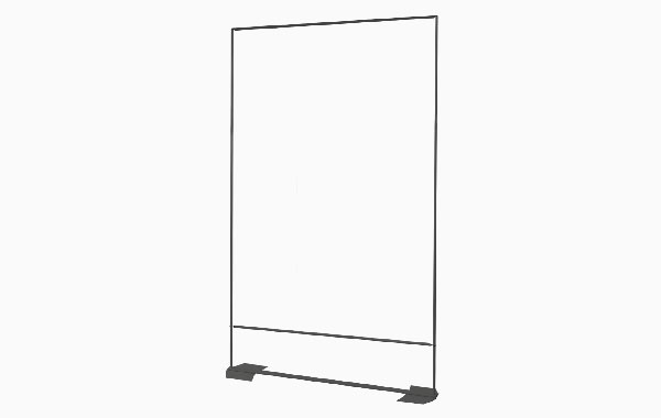 Easymag Farbe Hardware 120x200 Wing in Schwarz freistehender Rahmen ohne Beschriftung.