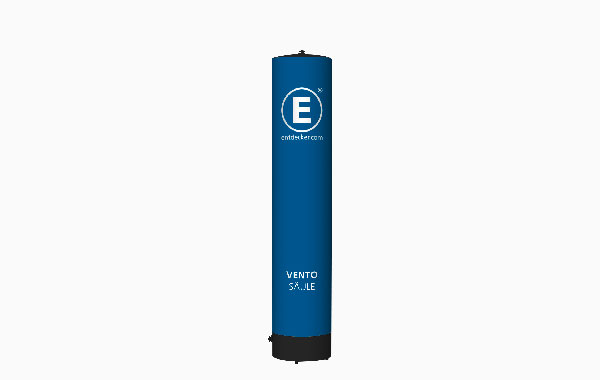 Ventosäule Größe 3.5M in Blau mit dem Logo von ENTDECKER.