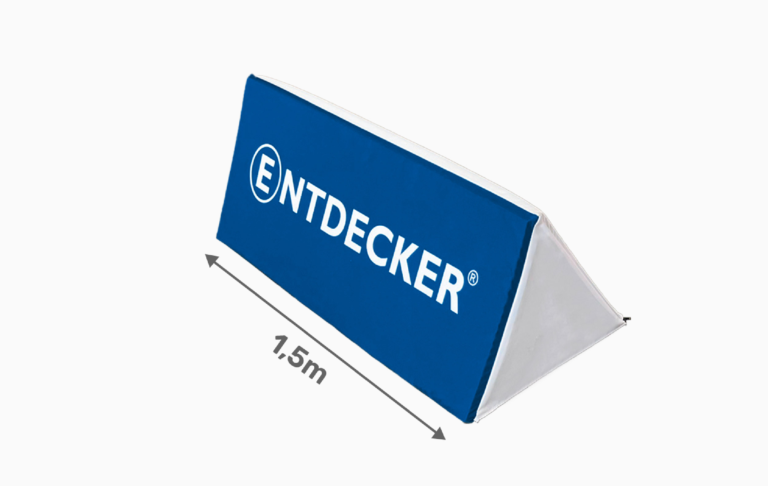 Faltbare Softbande von ENTDECKER in Blau, geschlossen, mit einer Länge von 1,5m.