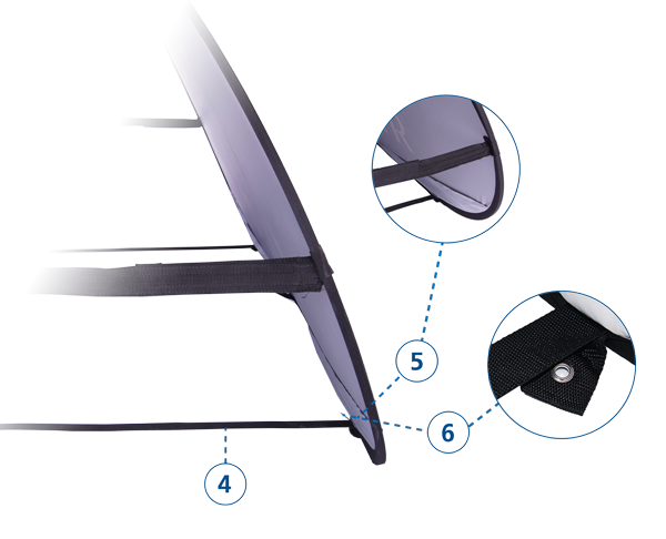 Detailansicht des Quickboard mit Fokus auf die Kanten und Befestigungselemente.