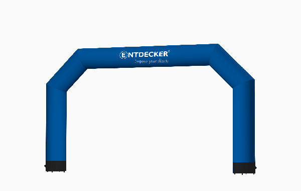 Blauer Vento Torbogen von ENTDECKER, aufblasbar, für Veranstaltungen geeignet.