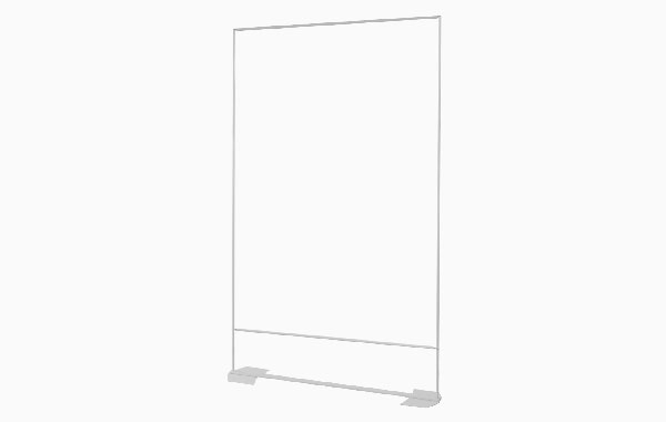 Easymag Farbe Hardware 120x200 Wing in Weiß, freistehender Rahmen ohne Beschriftung.