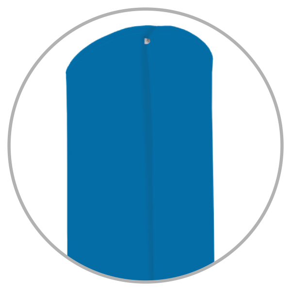 Messestand Easy360 Round Large in blauer Farbe mit dem Logo von ENTDECKER.