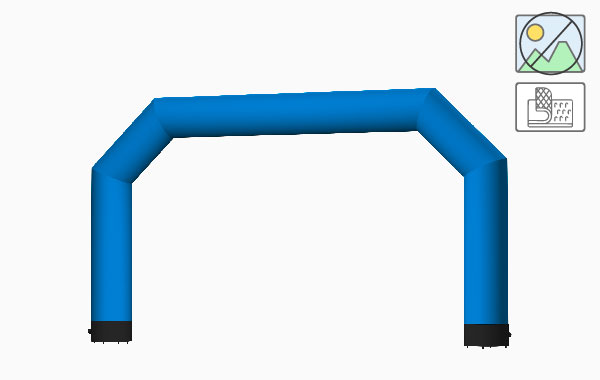 Vento Torbogen in der Farbe Medium Hell Blau, unbedruckt, mit Klettverschluss.