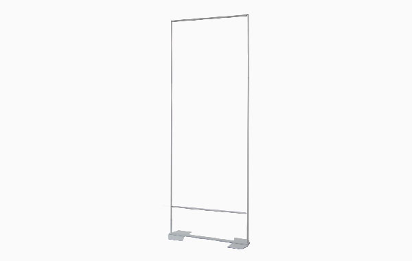 Easymag Größe Hardware 85X200 Wing, ein freistehender Werbeaufsteller mit stabilen Füßen.