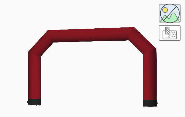 Vento Torbogen in der Farbe Medium Bordeaux, unbedruckt, mit Klettverschluss, gebogene Form, zwei Standfüße.