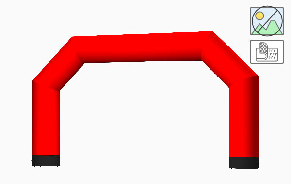 Roter Torbogen in der Größe Large, unbedruckt, mit Klettverschluss, geeignet für Veranstaltungen.
