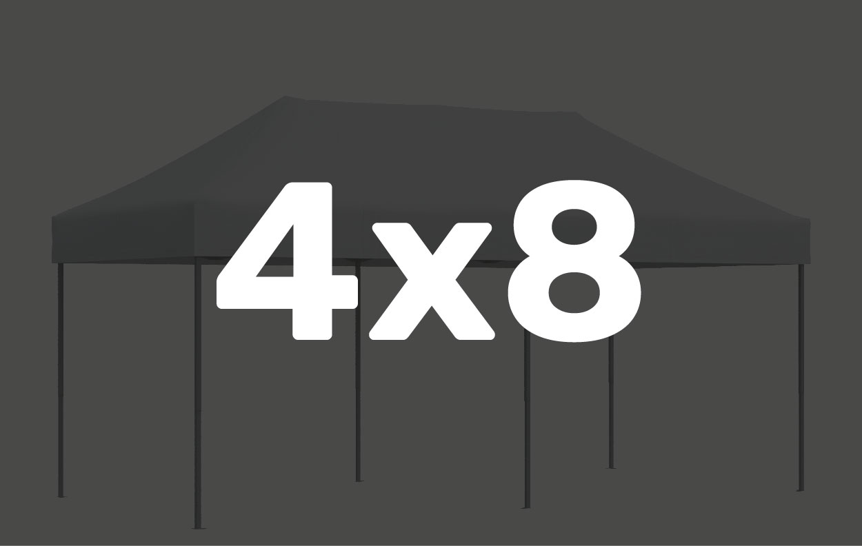 Gewichtssets für ein Zelt der Größe 4x8 Fuß, mit stabilen Stützbeinen.