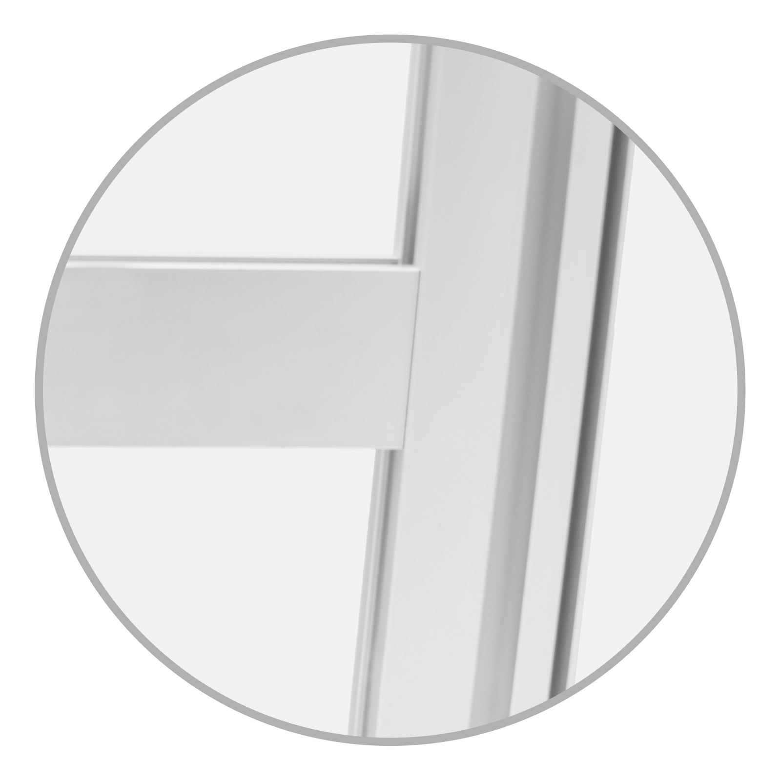 Detailansicht des Stabilisators der Messewand Easyframe von ENTDECKER, zeigt die Verbindungselemente.