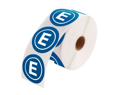 Aufkleber auf Rolle